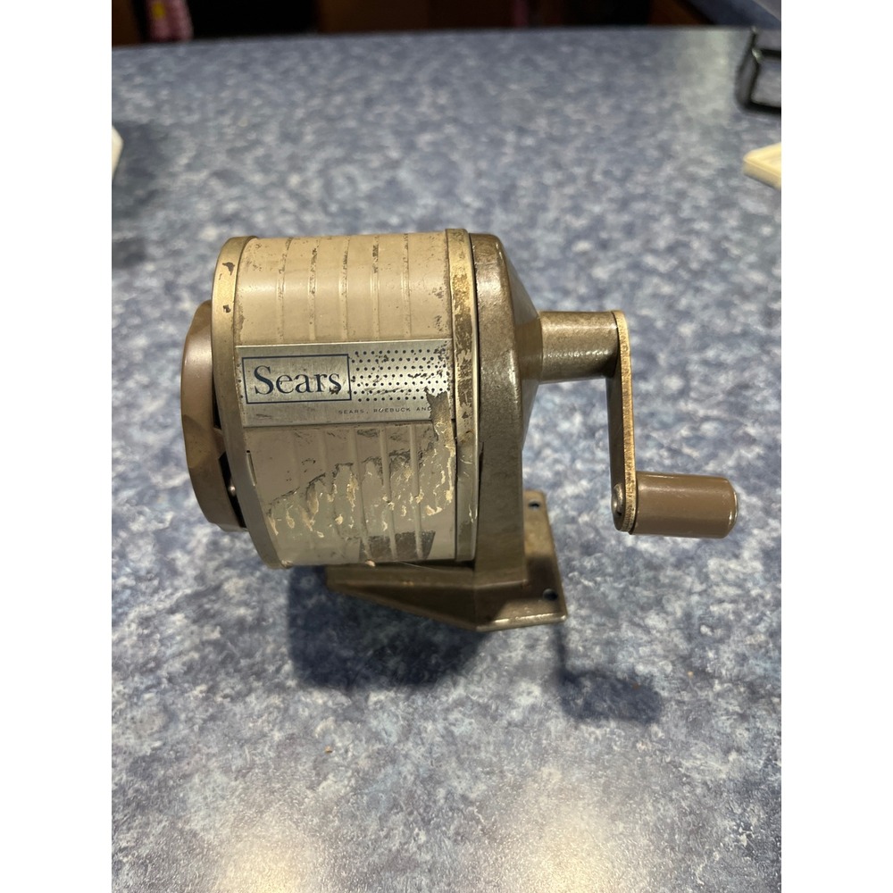 Vintage Sears Roebuck Apsco Manual Pencil Sharpener Multi Hole Metal Industrial